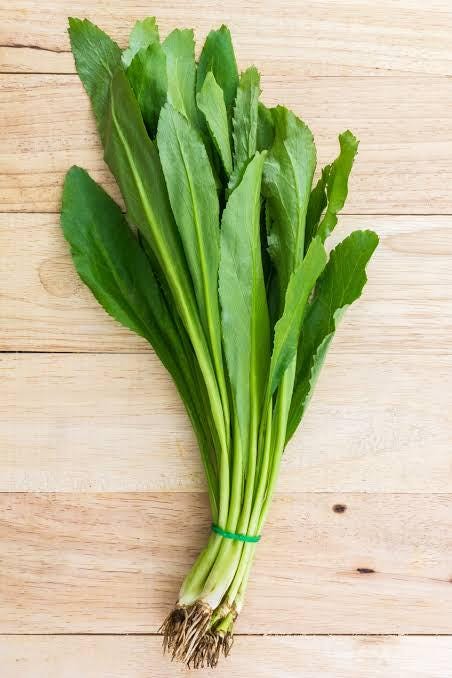 Freshly picked culantro leaves (Eryngium foetidum)