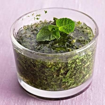 Freshly picked mint sprigs (Mentha)